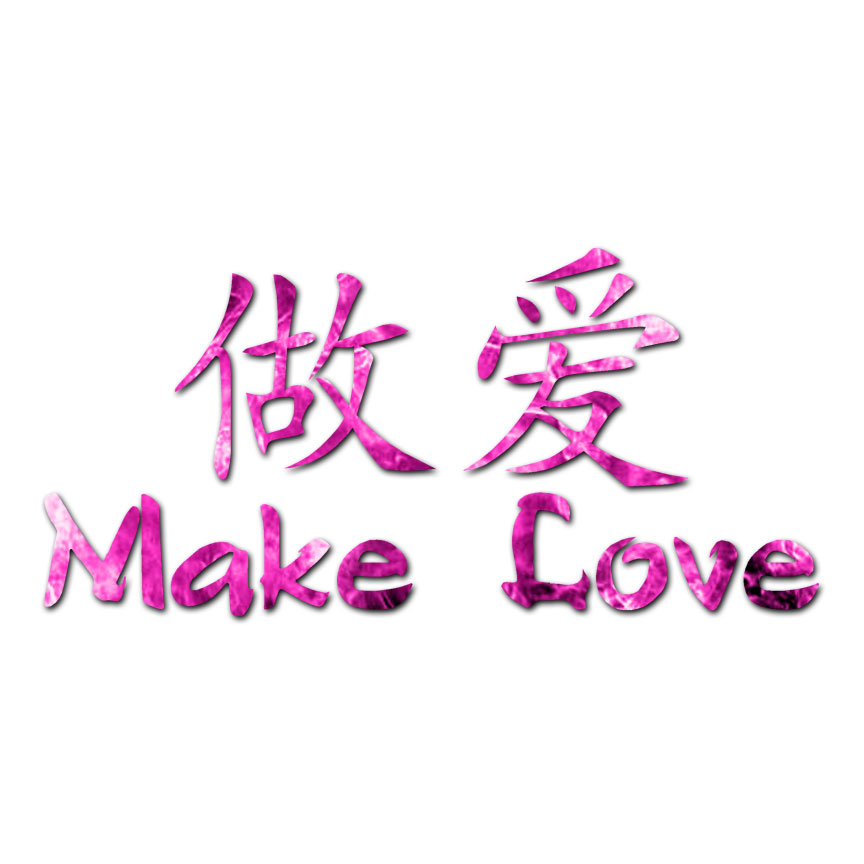 ♡N♡ Make Love Chinese Symbols - Decal Sticker - Multiple Patterns
